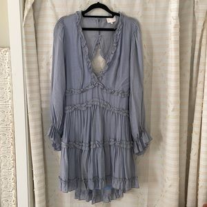 Boutique ruffle dress with open back